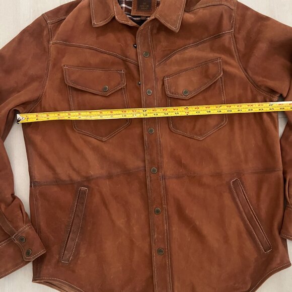 The Territory Ahead Men's 100% Brown Goat Suede Shirt/Jacket Size Large - Picture 6 of 9